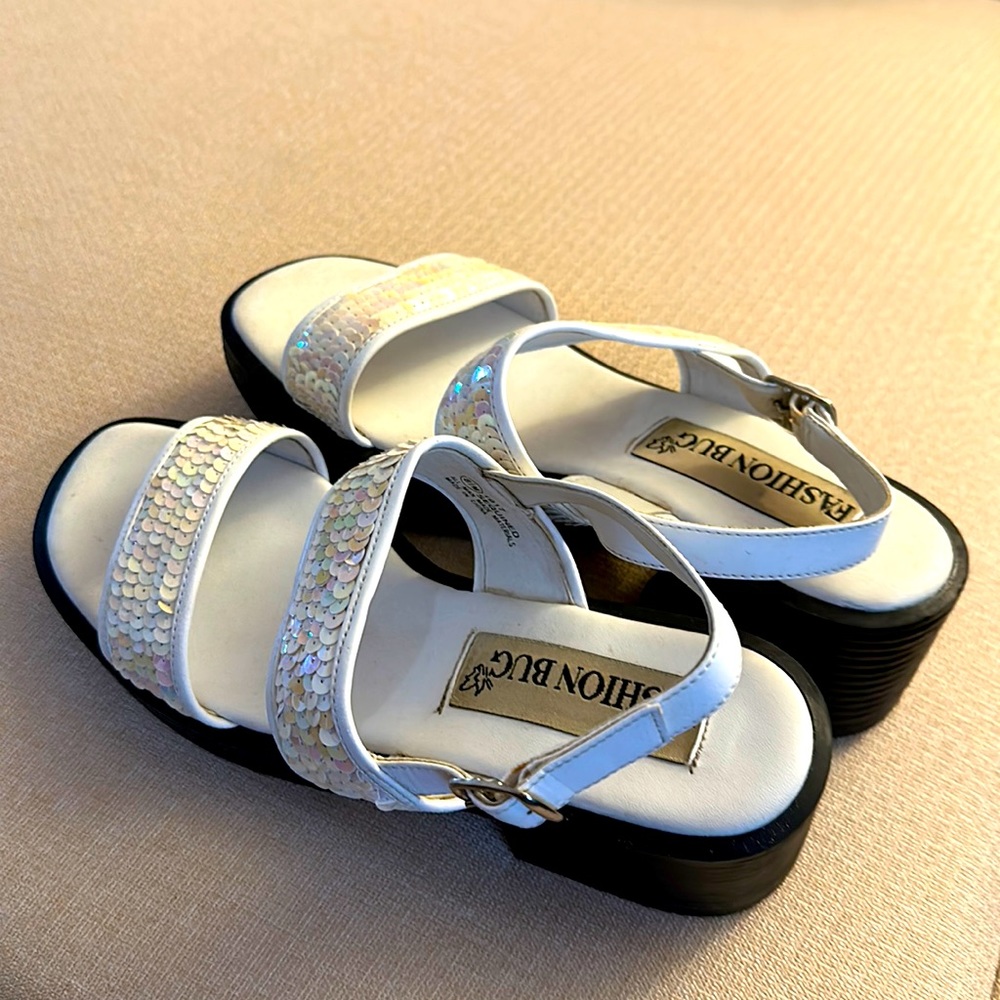Retro Sequined Heeled Sandals